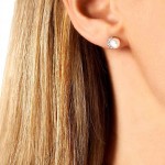 Yoko London - London Trend Freshwater Pearl and Diamond Stud Earrings In Pink Gold